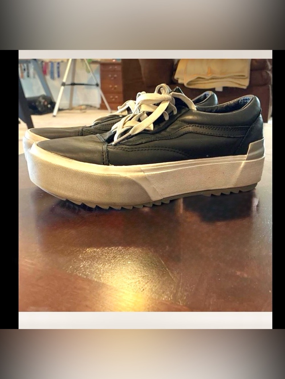 Vans Old Skool Stacked 'Shiny' platform sneakers size 9